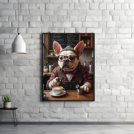 Perk Up Pup: Frenchie Bar Brew Poster