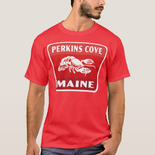 Perkins Cove Maine Retro Abzeichen Red T-Shirt