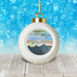 Perkins Cove Rowboats Keramik Kugel-Ornament
