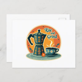 Perkolation von Erinnerungen: Vintage Kaffeemoment Postkarte