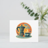 Perkolation von Erinnerungen: Vintage Kaffeemoment Postkarte (Stehend Vorderseite)