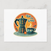 Perkolation von Erinnerungen: Vintage Kaffeemoment Postkarte (Vorderseite)