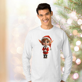 Perky Girl Christmas Elf Men-T-Shirt T-Shirt