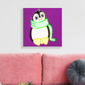 Perky Penguin 12 x 12 Leinwanddruck (Insitu (Wohnzimmer))