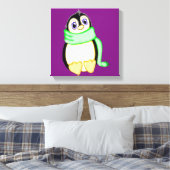 Perky Penguin 12 x 12 Leinwanddruck (Insitu (Schlafzimmer))