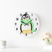 Perky Penguin Große Wanduhr (Zuhause)