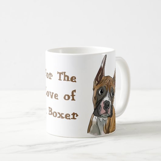 Perky Red Fawn Boxer Dog Kaffeetasse (VorderseiteRechts)
