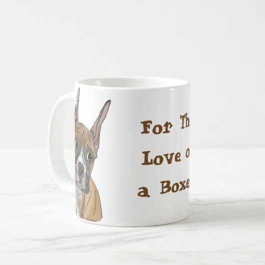 Perky Red Fawn Boxer Dog Kaffeetasse (Vorderseite Links)