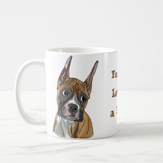 Perky Red Fawn Boxer Dog Kaffeetasse (Links)