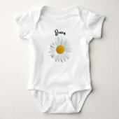 Perky White Daisy Blume Personalisiert Baby Strampler (Vorderseite)