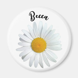 Perky White Daisy Blume Personalisiert Magnet