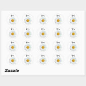 Perky White Daisy Blume Personalisiert Sticker (Blatt)