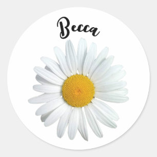 Perky White Daisy Blume Personalisiert Sticker