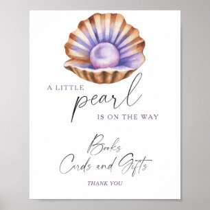 Perl-Baby Shower Bücher Karten und Geschenke Poster