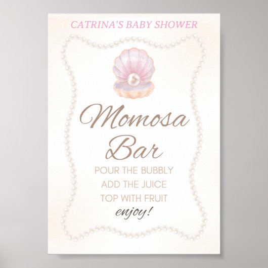 Perl-Babyparty-Spiel-Schild Poster (Vorne)