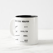 Perl, Java, c-Scharfes, PHP, C++ Zweifarbige Tasse (Vorderseite Links)