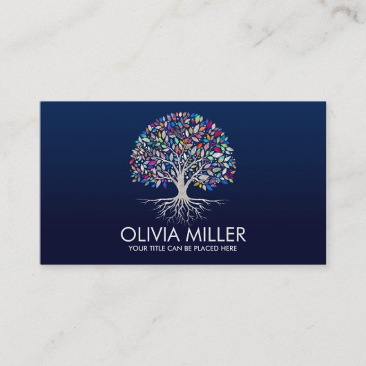 Perlbaum - farbenfrohe Blätter Visitenkarte (Vorderseite)
