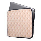 Perlbeige Lederstruktur Laptopschutzhülle (Vorderseite Links)