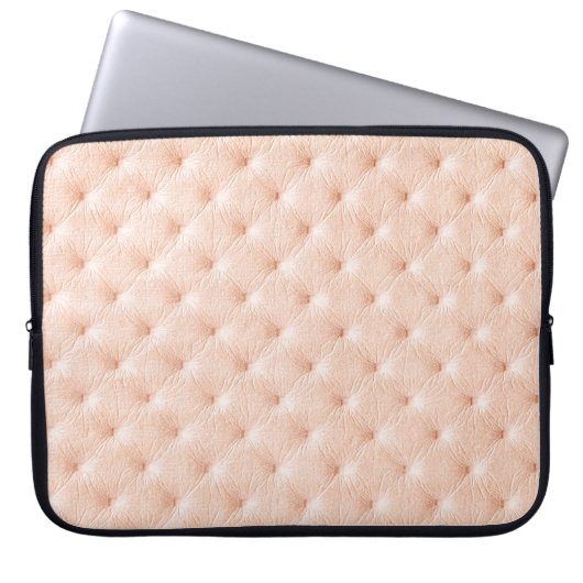 Perlbeige Lederstruktur Laptopschutzhülle (Vorderseite)