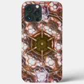 Perlbraunes Kaleidoskop überlappender Hexagonen Case-Mate iPhone Hülle (Rückseite)