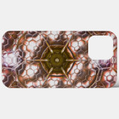 Perlbraunes Kaleidoskop überlappender Hexagonen Case-Mate iPhone Hülle (Rückseite (Horizontal))