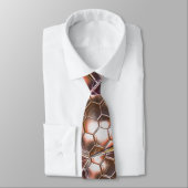 Perlbraunes Kaleidoskop überlappender Hexagonen Krawatte (Gebunden)