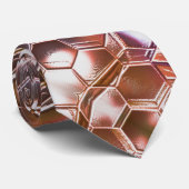 Perlbraunes Kaleidoskop überlappender Hexagonen Krawatte (Gerollt)