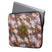 Perlbraunes Kaleidoskop überlappender Hexagonen Laptopschutzhülle (Vorderseite Links)