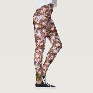 Perlbraunes Kaleidoskop überlappender Hexagonen Leggings