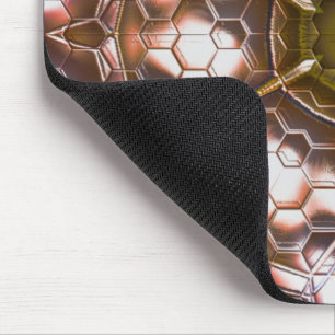 Perlbraunes Kaleidoskop überlappender Hexagonen Mousepad