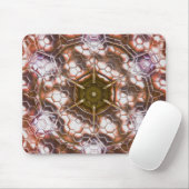 Perlbraunes Kaleidoskop überlappender Hexagonen Mousepad (Mit Mouse)
