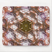 Perlbraunes Kaleidoskop überlappender Hexagonen Mousepad (Vorne)