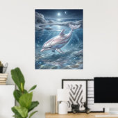 Perle Delphin Mondlicht Poster (Heimbüro)