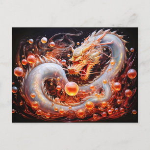 Perle der Weisheit Chinese Airbrush-Drache mit Mys Postkarte