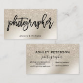 Perle des Fotografen Glitzer Elfenbein Visitenkarte (Vorne/Hinten)