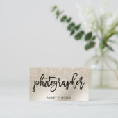 Perle des Fotografen Glitzer Elfenbein Visitenkarte (Stehend Vorderseite)