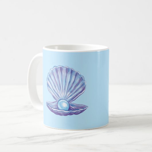 Perle des Ozeans (blau) Kaffeetasse (Vorderseite Links)