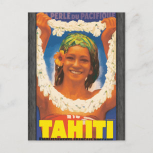 Perle Du Pacifique Tahiti, Vintage Postkarte