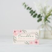 Perle Glitzer Floral handgefertigte Kerze Sojasaux Visitenkarte (Stehend Vorderseite)
