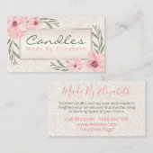 Perle Glitzer Floral handgefertigte Kerze Sojasaux Visitenkarte (Vorne/Hinten)