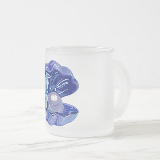Perle in einer Meeresmuschel Mattglastasse (VorderseiteRechts)
