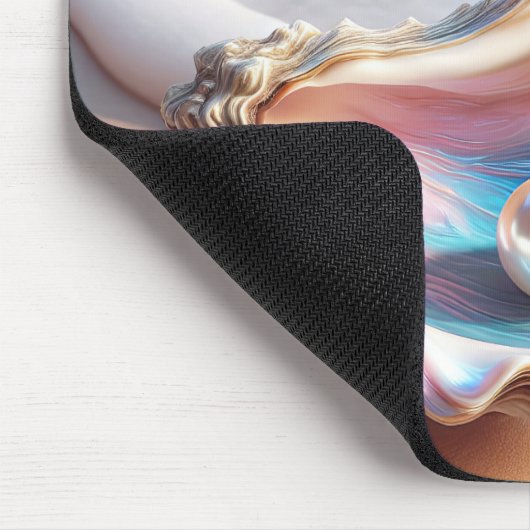 Perle in irrisierender Auster-Muschel Mousepad (Ecke)