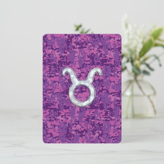 Perle mögen Stier-Tierkreis-Zeichen auf rosa (Stehend Vorderseite)