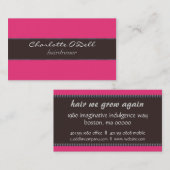 Perle; rosa Braun Visitenkarte (Vorne/Hinten)