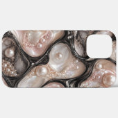 Perle schwarzes iPhone-Case im schwarzen Stil Case-Mate iPhone Hülle (Rückseite (Horizontal))