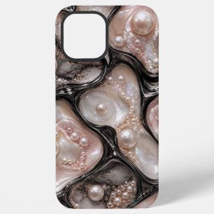 Perle schwarzes iPhone-Case im schwarzen Stil iPhone 12 Pro Max Hülle