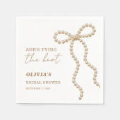 Perle Sie heiratet Bow-Brautparty Serviette (Vorderseite)