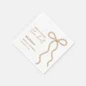 Perle Sie heiratet Bow-Brautparty Serviette (Ecke)