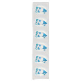 Perle und blau zu Weihnachten Kurzer Tischläufer (Vorderseite)