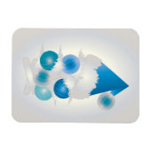 Perle und blau zu Weihnachten Magnet (Horizontal)